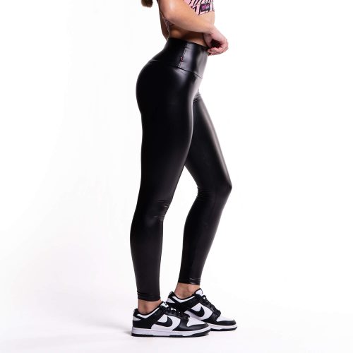 Calza Sexy Bitch Efecto Cuero Negro